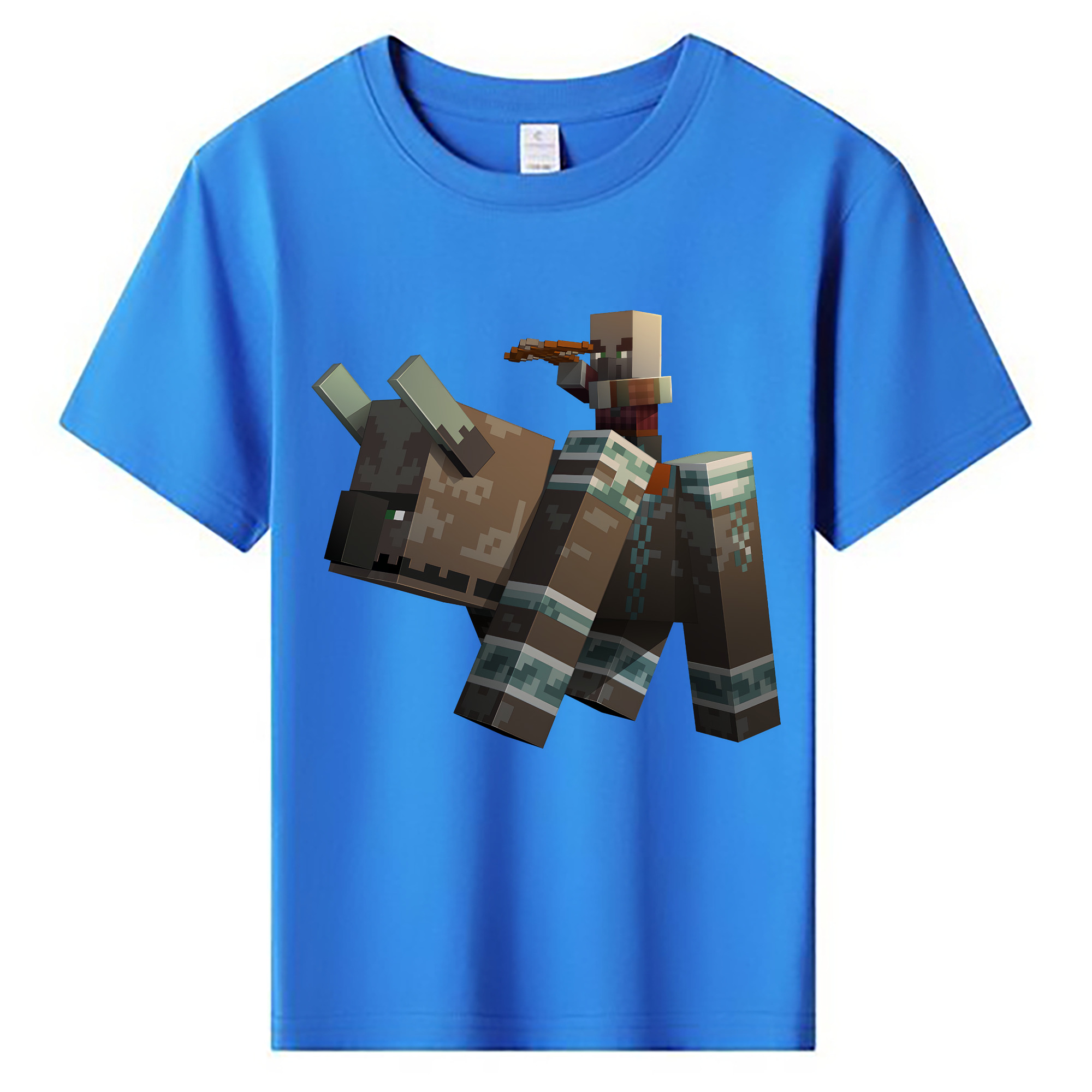 （画像用） マインクラフト ブロックの世界 Minecraft MC Block world 綿100％キッズTシャツ（フロントプリント）